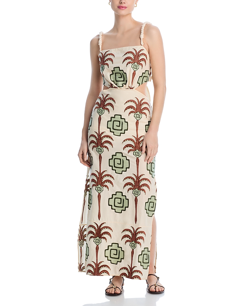 Johanna Ortiz Tributari Maxi Dress In Ecru/chocolate/camel