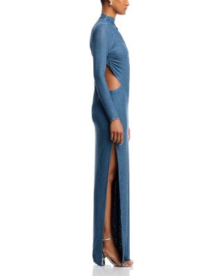 Rhinestone Gathered Maxi Dress