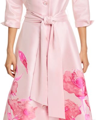 Mikado Floral Print Shirt Dress