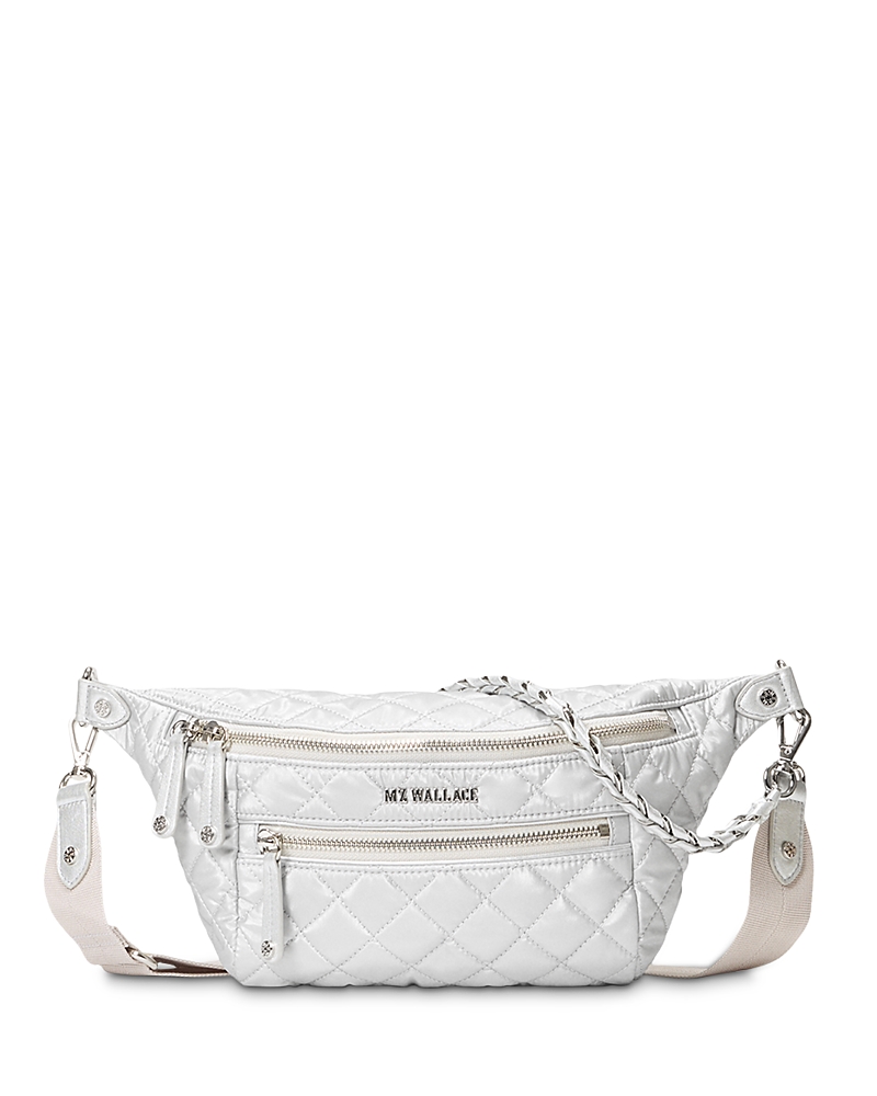 Mz Wallace Small Crosby Sling Bag In Silver
