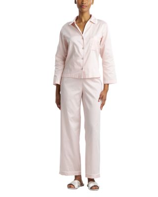 Sateen Embroidered Essentials Long Pajama Set