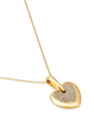 Diamond Heart Pendant Necklace in 14K Yellow Gold, 0.2 tcw