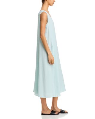 Silk Scoop Neck Midi Dress