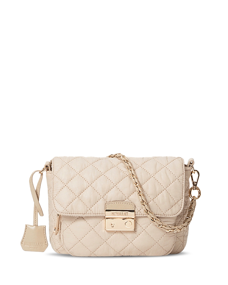 Shop Mz Wallace Small Crosby Lock Crossbody In Buff/gold
