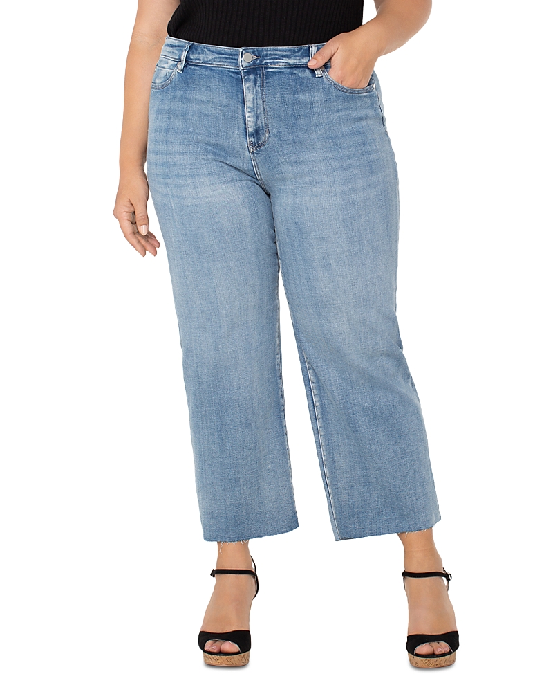 Liverpool Los Angeles Plus Stride High Rise Wide Leg Jeans In Weir Canyon In Weir Canyon