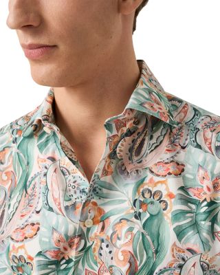Slim Fit Printed Button Front Shirt