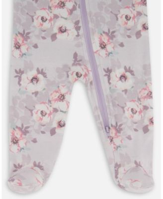 Girls' Printed Flowers Organic Cotton One-Piece Pajama- Baby