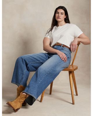 High Rise Wide Leg Crop Jeans in Blue