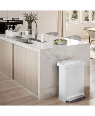 45 Liter Rectangular Liner Rim Kitchen Trash Can with Liner Pocket