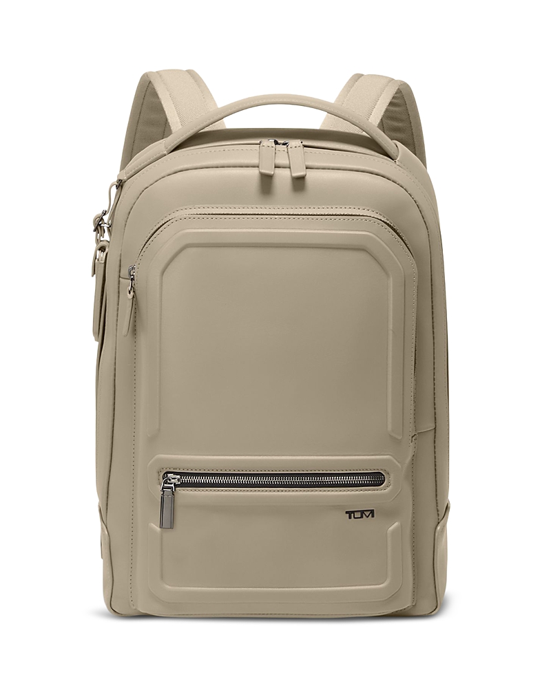 Tumi Harrison Bradner Leather Backpack In Limestone
