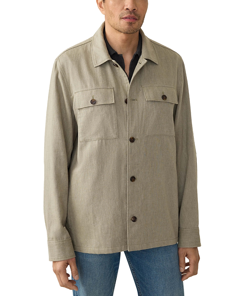 Faherty Movement Shirt Jacket In Sage Cliff