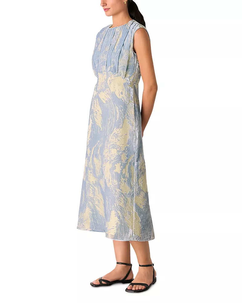 Whistles Devore Swirl Velvet Midi Dress