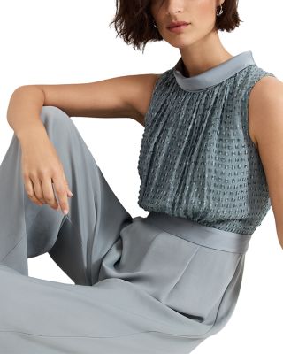 Eliza High Neck Textured Jumpsuit