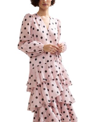 Spot Print Ruffle Dress