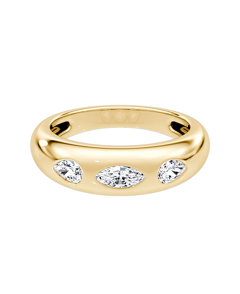 Vrai Petite Multi-shape Band In 14k Gold, 0.48ctw Marquise & Pear Lab Created Diamonds In Gold
