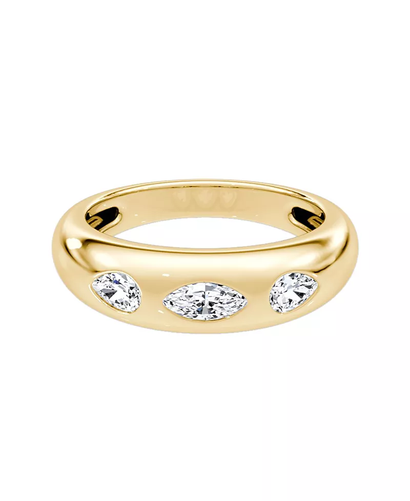 Vrai Petite Multi-Shape Band in 14K Gold, 0.48ctw Marquise & Pear Lab Created Diamonds