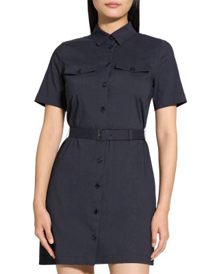 Linen Blend Military Mini Dress