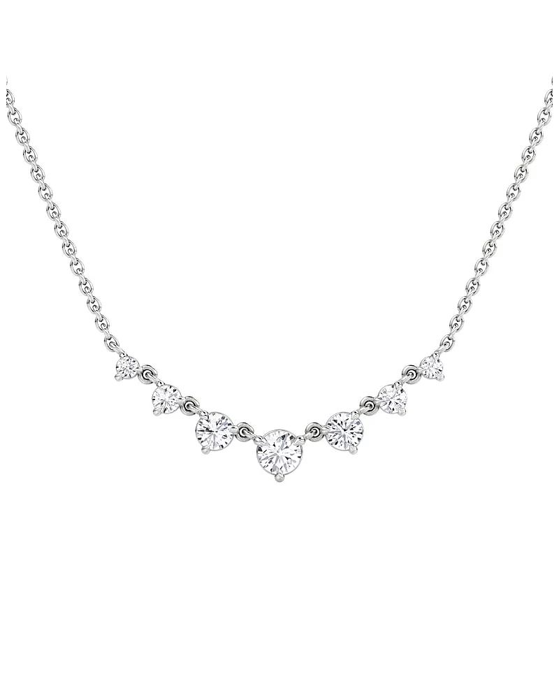 Vrai Petite Linked Tennis Necklace in 14K White Gold and 14K Yellow Gold, 0.48ctw Round Brilliant Lab Created Diamonds