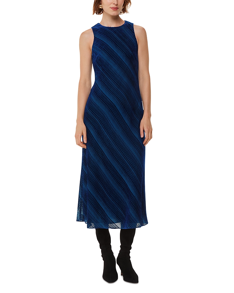 Whistles Devore Stripe Velvet Dress