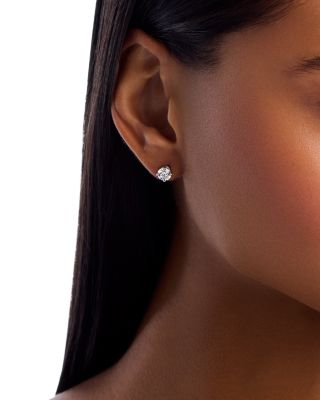 Diamond Certified Solitaire Studs in 14K White Gold, 1.5 tcw