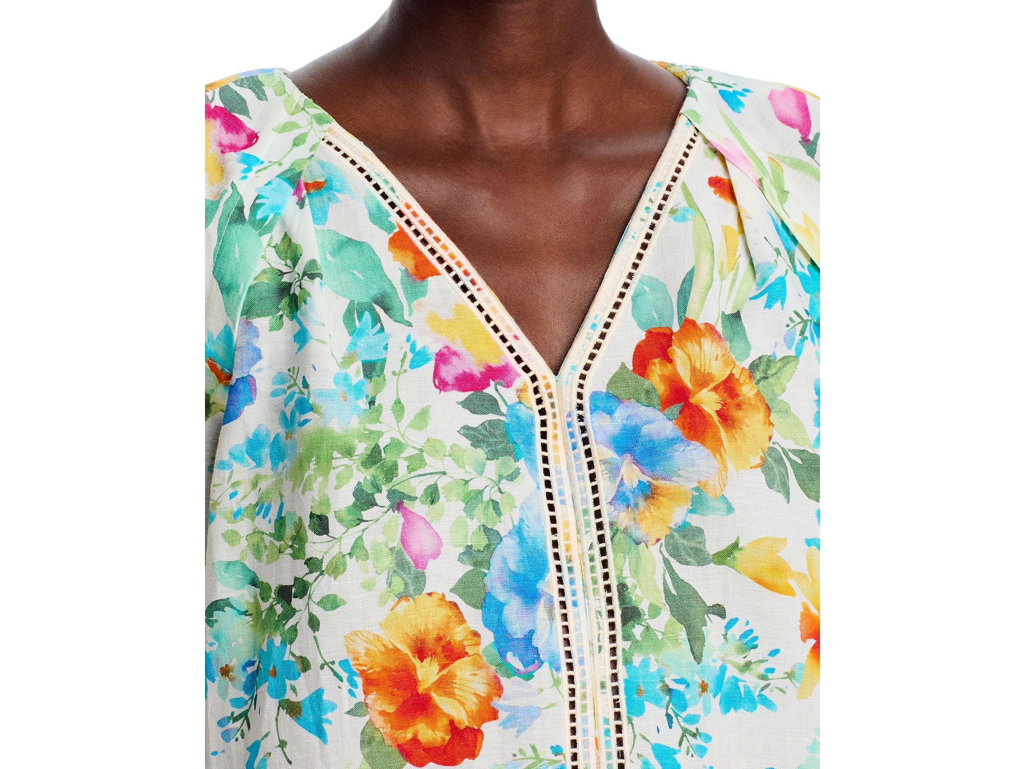 Printed V Neck Blouse — Image 4