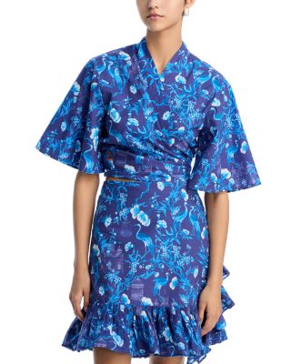 Miraflores Wrap Top & Mini Ruffle Power Pareo Skirt