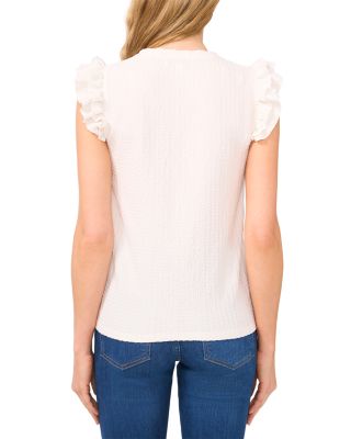 Ruffle Sleeve Textured Top