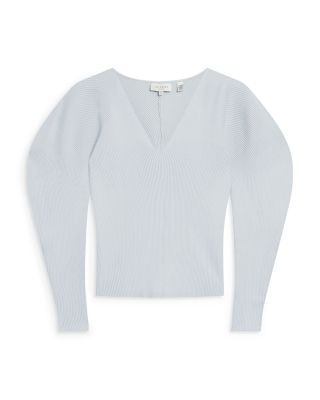 Amelyaa Ribbed Sculpted Sleeve Sweater
