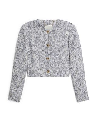 Vulpa Tailored Boucl&eacute; Fitted Cropped Jacket