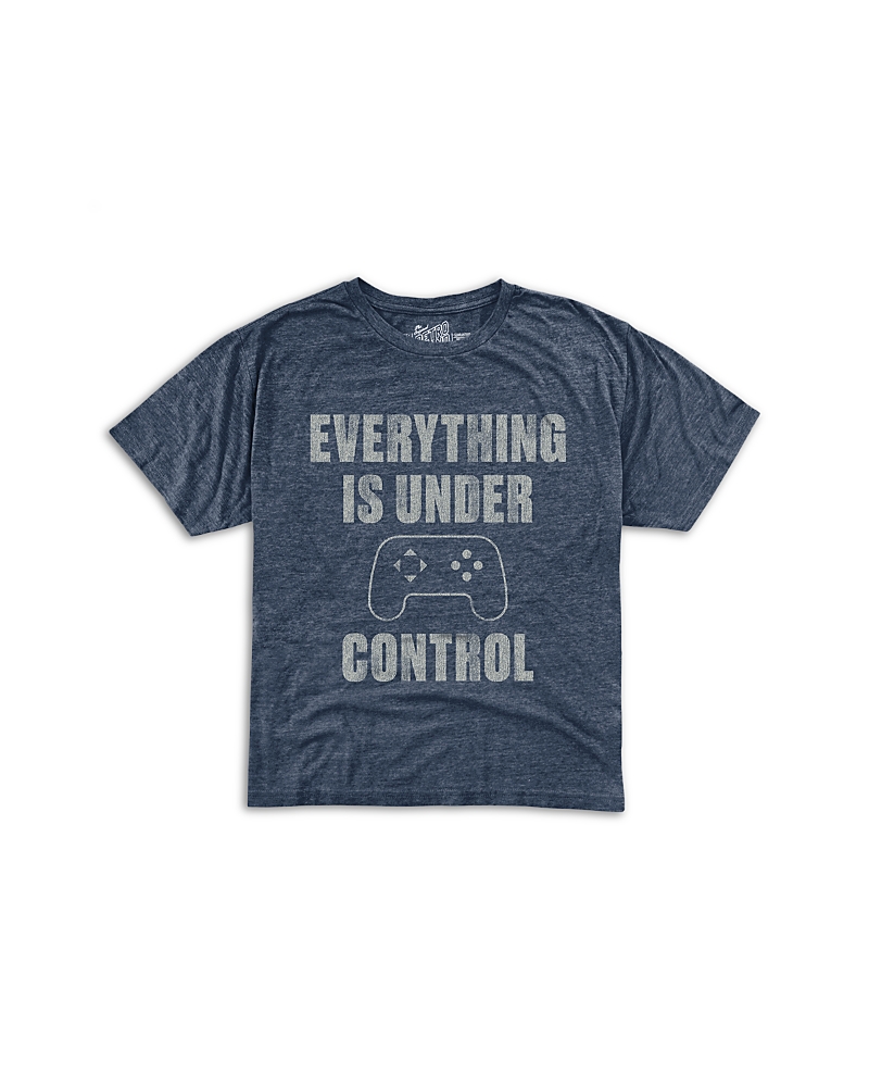 Retro Brand Boys' Everything Is Under Control Video Game Tee - Little Kid In Streaky Navy