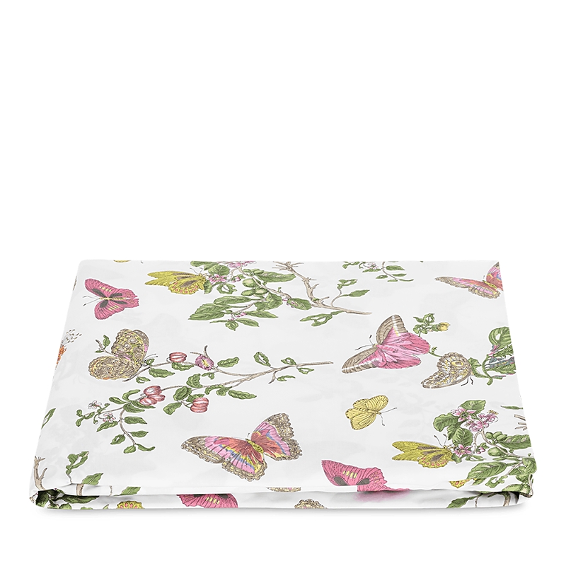 Matouk Baudin Butterfly 500 Thread Count Cotton Percale Fitted Sheet In Pink