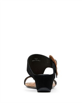 Women's Slip On Buckled Wedge Sandals