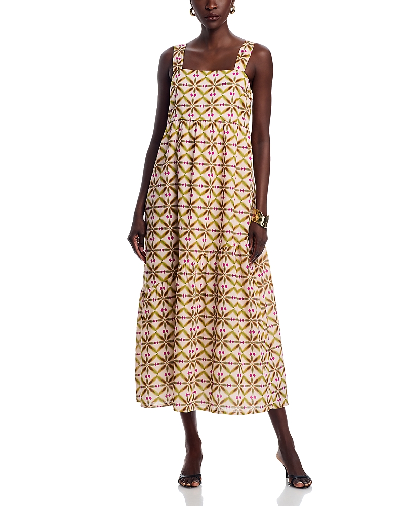 La Fee Maraboutee Printed Square Neck Midi Dress