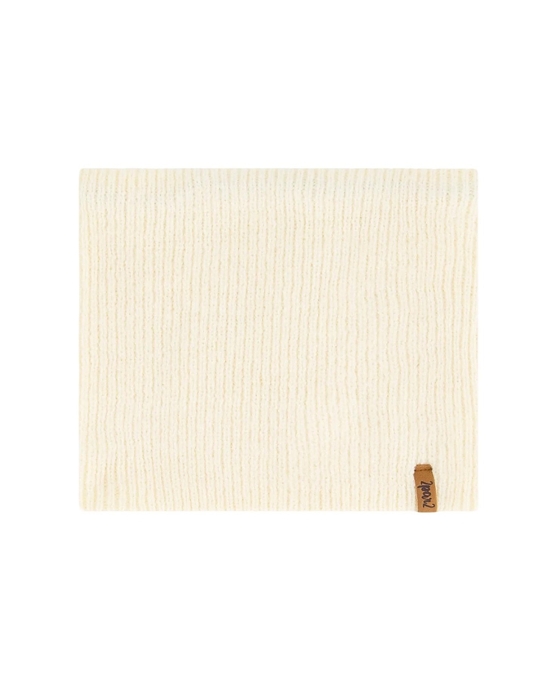 Deux Par Deux Girls' Mid-season Knit Neckwarmer - Little Kid, Big Kid In Whisper White