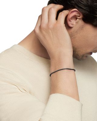 Box Chain Bracelet in Stainless Steel and Sterling Silver