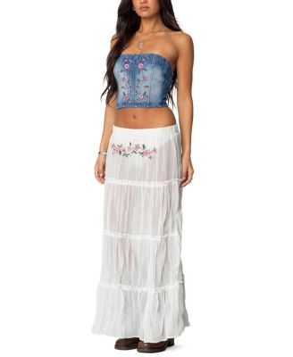 Tula Embroidered Denim Corset