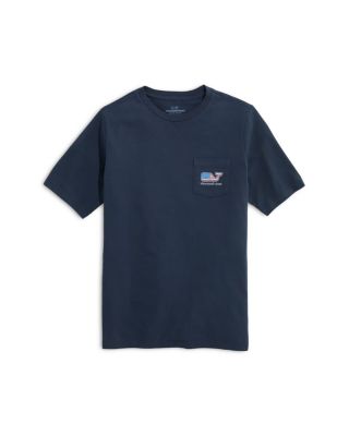 Vineyard Vines - Boys' Cotton Flag Whale Logo Graphic Pocket Tee - Big Kid