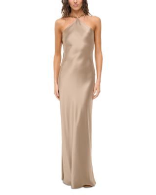 Cadence Beaded Strap Satin Gown