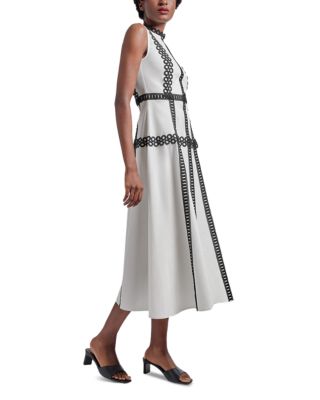 Contrast Trim Midi Dress