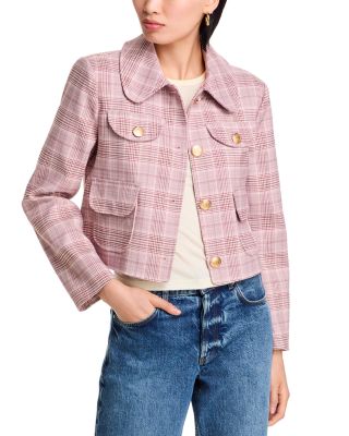 Avec Les Filles - Cropped Plaid Jacket