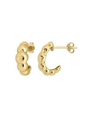 Croissant Shape Hoop Earrings in 18K Gold Plated Sterling Silver - Exclusive