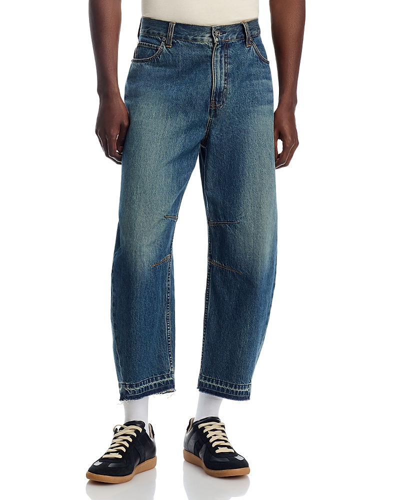 Helmut Lang Cocoon Re Hem Barrel Jeans In Tinted Vintage In Blue
