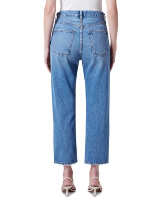 90's Crop Mid Rise Straight Jeans in Shrine