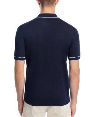 Linen Blend Knit Polo Sweater