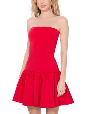 【Alice+Olivia】ORIANA ドロップウエスト プリーツ ミニドレス Alice and Olivia Oriana Strapless Drop Waist Mini Dress