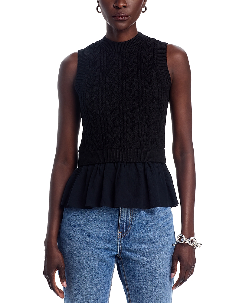 525 Camilia Mixed Media Cable Tank Top 525 Camilia Mixed Media Cable Tank Top