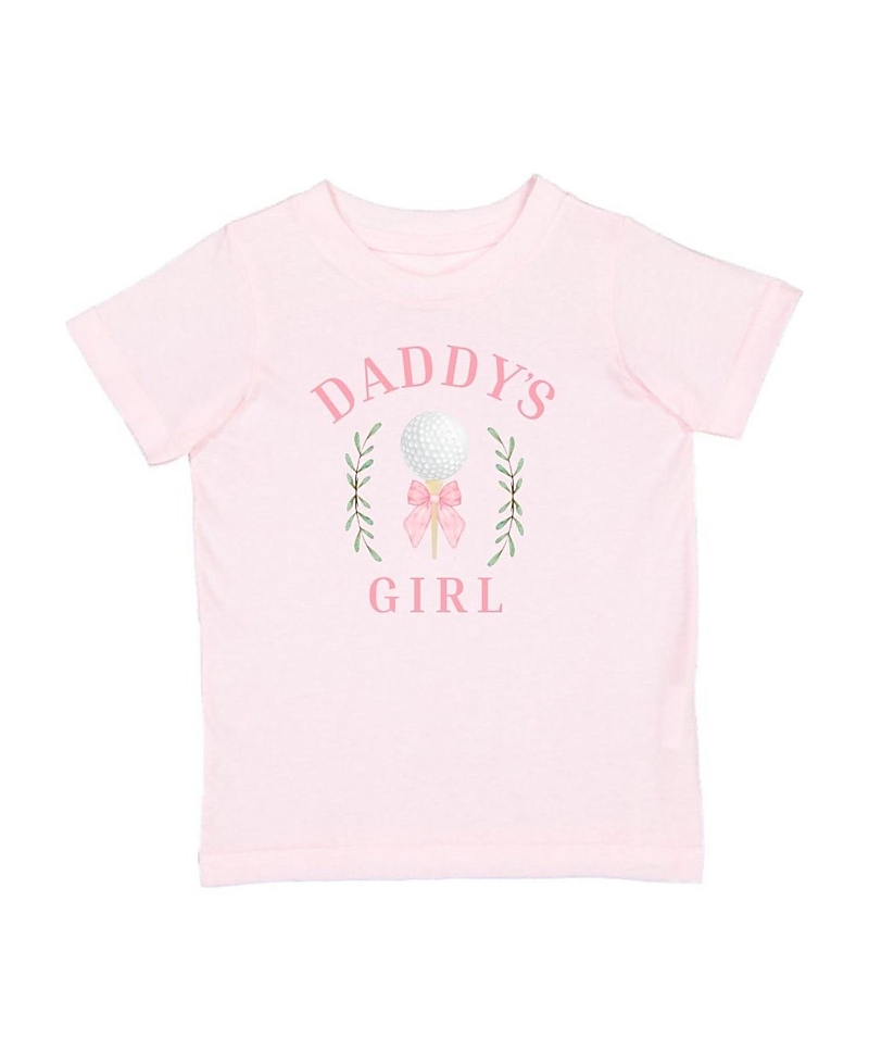 Shop Sweet Wink Girls' Daddy's Golf Girl Short Sleeve T-shirt - Baby In Ballet Pink