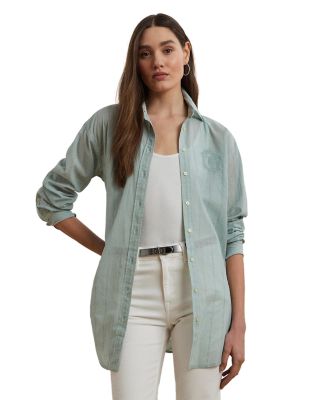 Ralph Lauren - Oversize Striped Cotton Voile Shirt