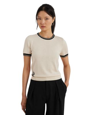Two Tone Short Sleeve Sweater 
