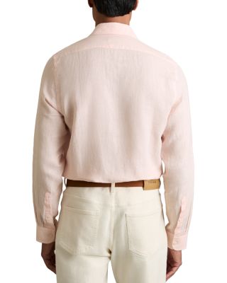 Ruban Long Sleeve Button Front Linen Shirt